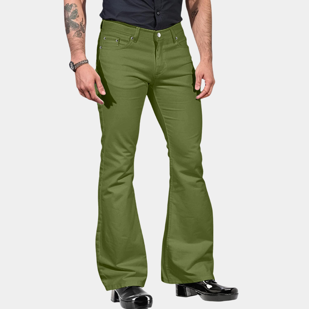 Men’s Flared Trousers – Slim-Fit Bell-Bottom Pants for Retro Casual Styling