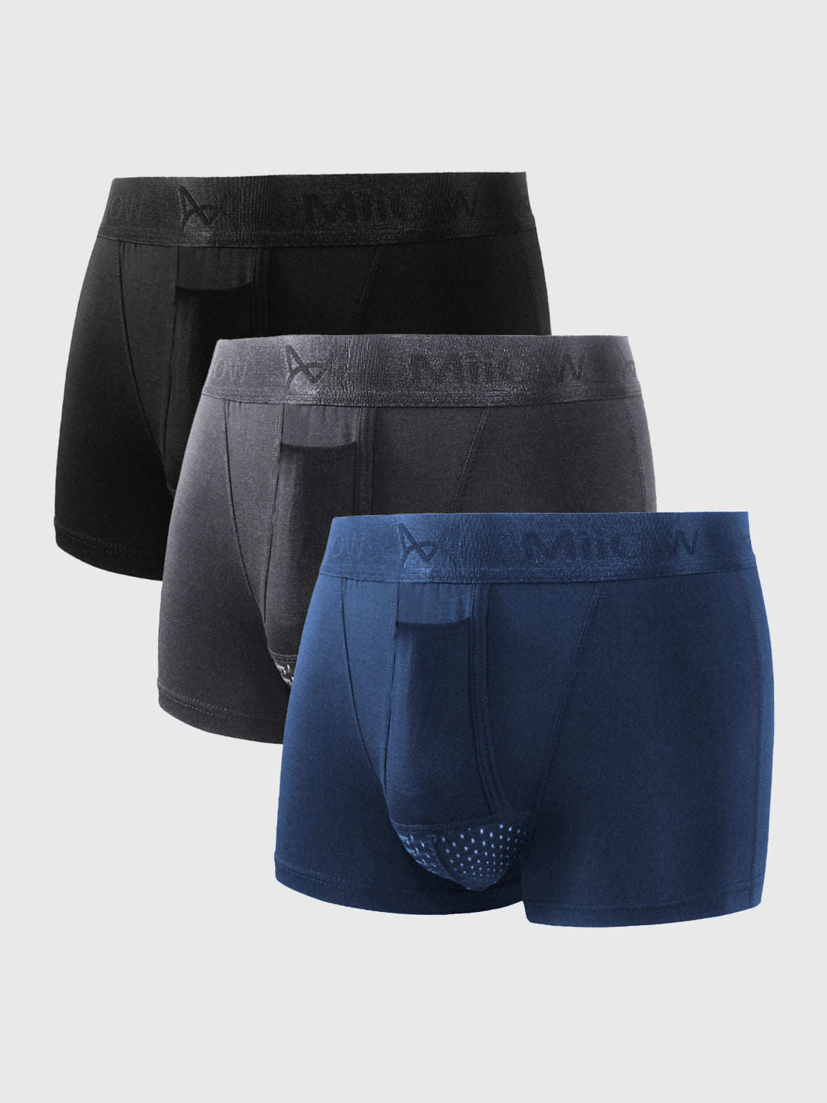 Men’s Breathable Boxer Briefs 3-Pack – Soft Supportive Everyday Underwear