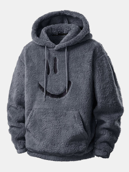 Men’s Plush Teddy Tracksuit – Relaxed Hooded Jogger Set for Winter Comfort