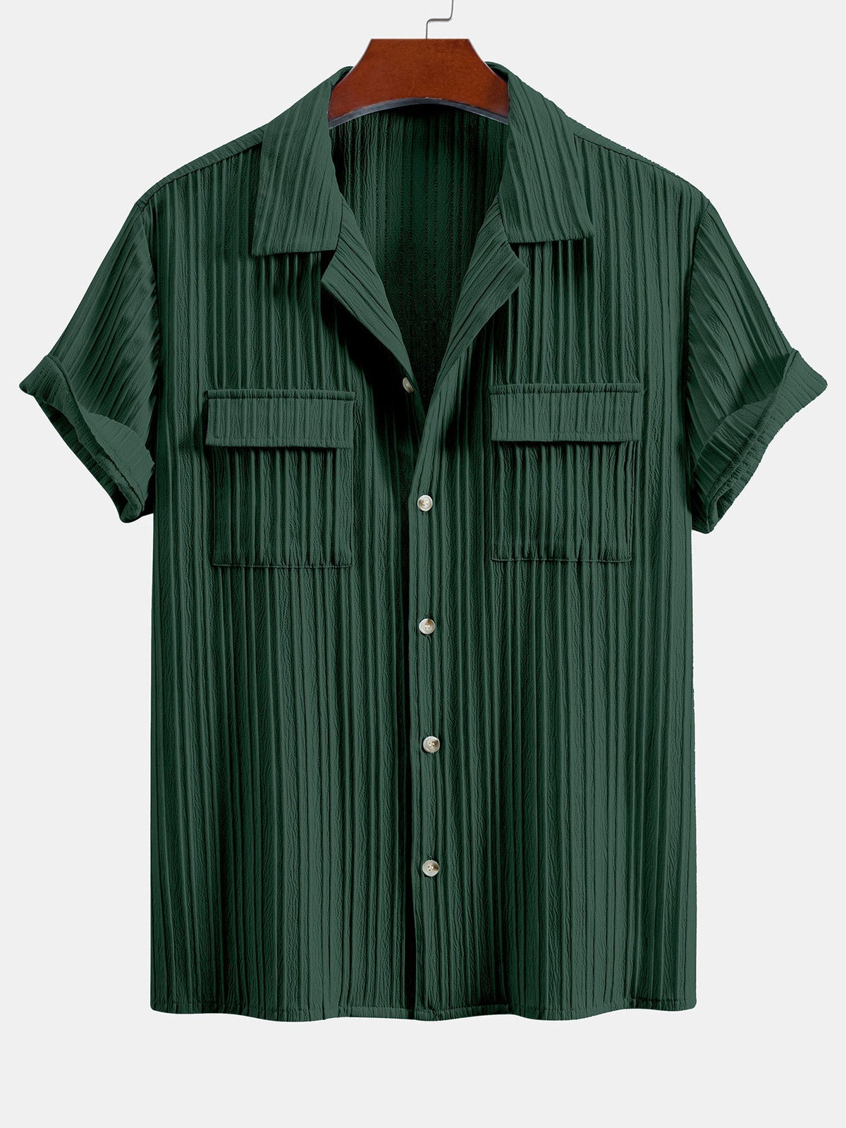 Men’s Textured Cuban Collar Shirt and Linen Blend Trouser Co-Ord for Summer Smart Casual Wear