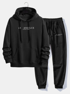 Men’s Relaxed Cotton Blend Tracksuit – Printed Hoodie and Joggers for Travel Days