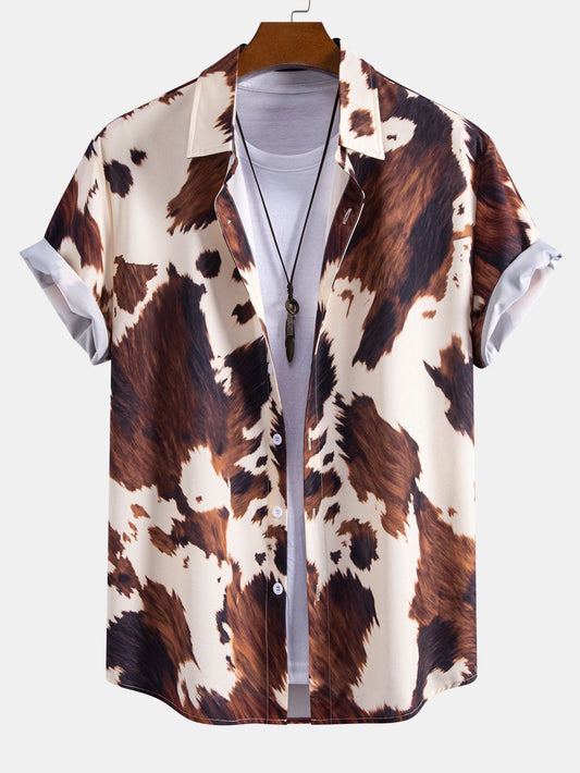 Men’s Statement Summer Co-Ord – Button Shirt with Crinkle Drawstring Shorts