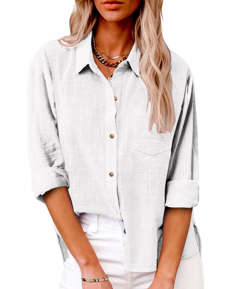 Women’s Oversized Shirt – Chest Pocket with Long Sleeves