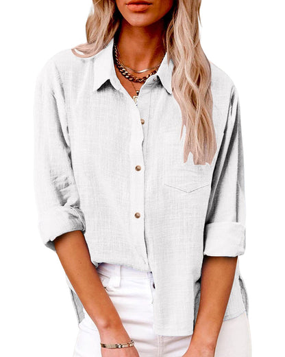 Women’s Oversized Shirt – Chest Pocket with Long Sleeves