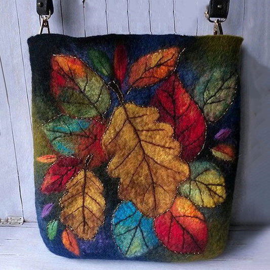 Women’s Leaf-Pattern Shoulder Bag – Textured Casual Crossbody with Detachable Adjustable Strap
