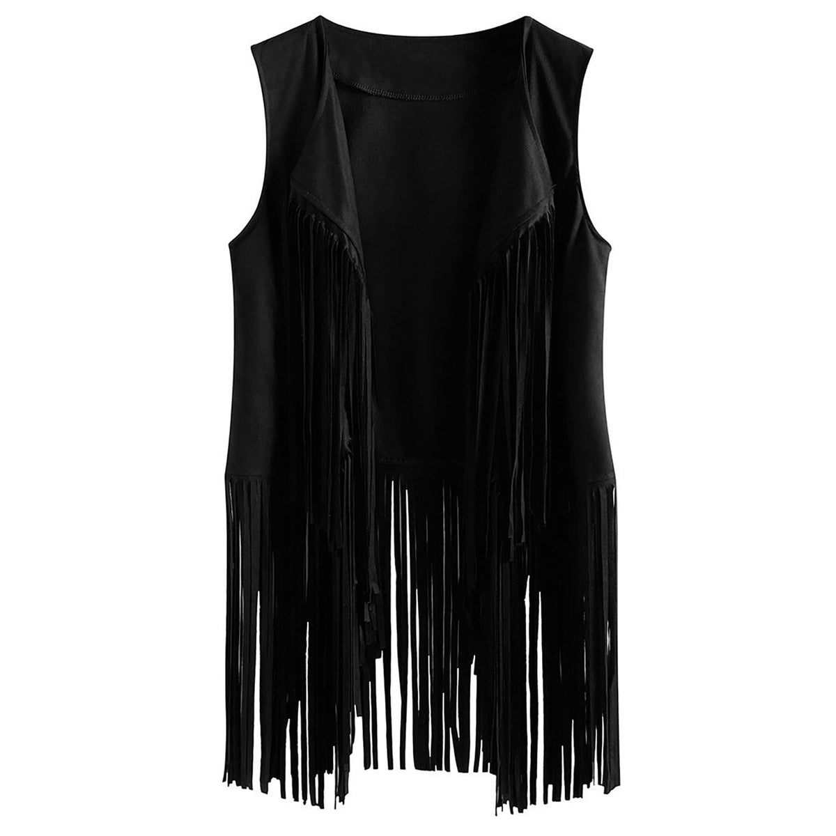 Women’s Longline Fringe Vest – Sleeveless Western-Inspired Festival Layer for Summer Parties