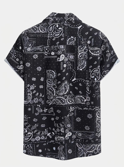 Men’s Printed Resort Shirt and Swim Shorts Set – Stretch Summer Beachwear