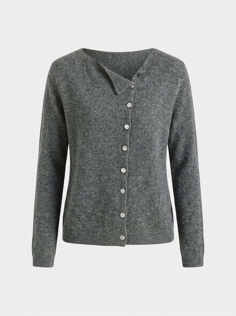 Women’s Button-Front Knit Sweater – Relaxed Long-Sleeve Layer for Autumn Wear