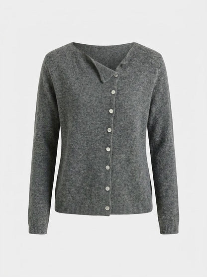 Women’s Button-Front Knit Sweater – Relaxed Long-Sleeve Layer for Autumn Wear