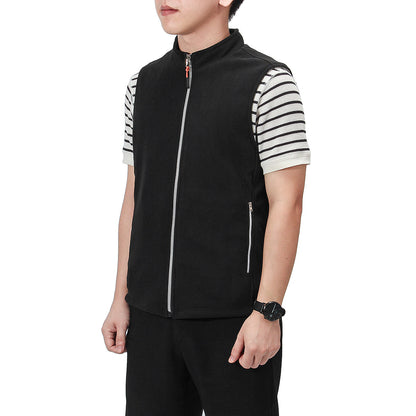 Unisex USB Heated Fleece Vest – Full-Zip Sleeveless Layer with Adjustable Heat Control