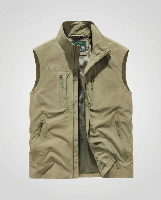 Men’s Lightweight Utility Gilet – Multi-Pocket Zip-Up Layer for Travel and Everyday Wear