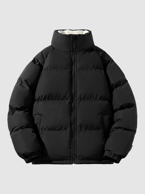 Men’s Fleece-Lined Puffer Jacket – Insulated Stand-Collar Winter Layer for Everyday Cold-Weather Wear