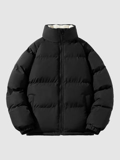 Men’s Fleece-Lined Puffer Jacket – Insulated Stand-Collar Winter Layer for Everyday Cold-Weather Wear