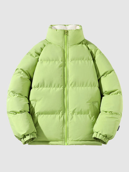 Men’s Fleece-Lined Puffer Jacket – Insulated Stand-Collar Winter Layer for Everyday Cold-Weather Wear