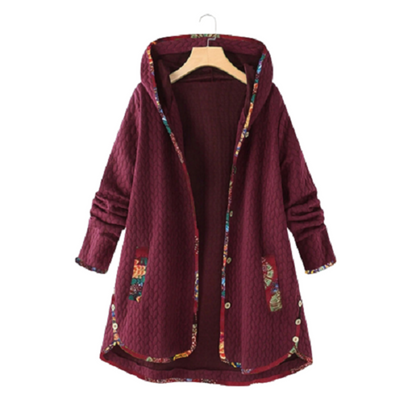 Women’s Hooded Quilted Coat – Longline Textured Layer for Relaxed Winter Styling