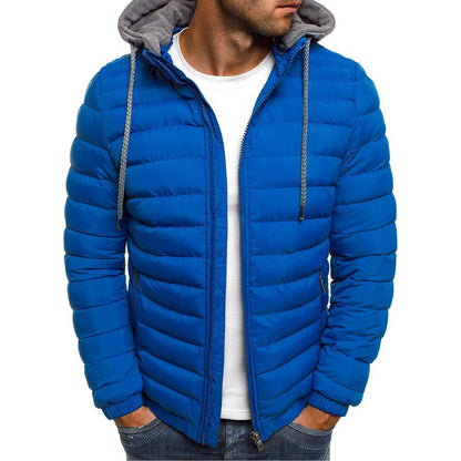 Men’s Lightweight Puffer Jacket – Thermal Insulation with Lined Hood
