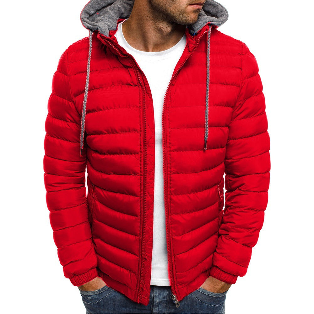 Men’s Lightweight Puffer Jacket – Thermal Insulation with Lined Hood