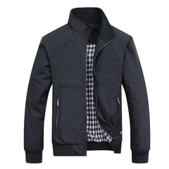 Men’s Stain-Resistant Stand-Collar Jacket – Lightweight Zip Layer for Transitional Wear