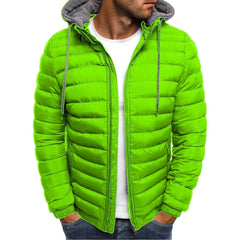 Men’s Lightweight Puffer Jacket – Thermal Insulation with Lined Hood