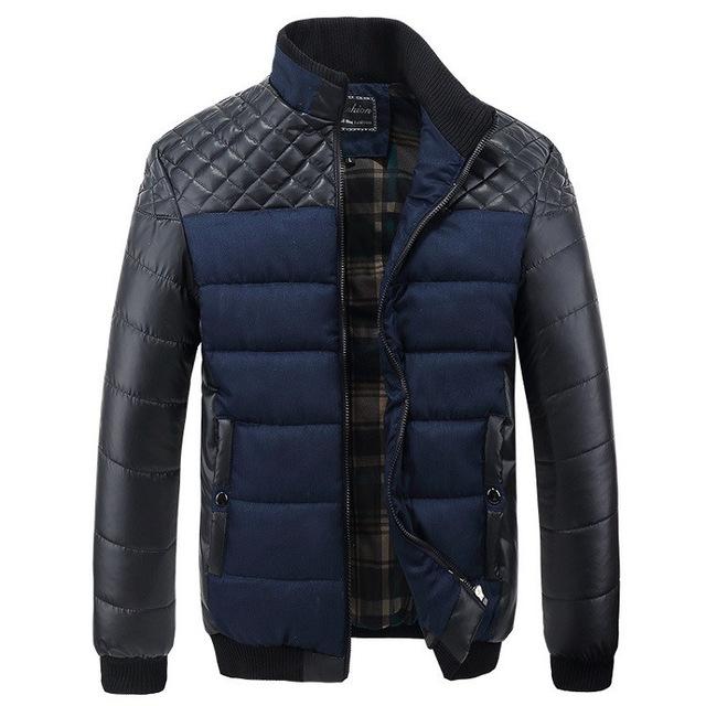 Men’s Quilted Panel Winter Jacket – Padded Zip-Up Outerwear for Everyday Cold-Weather Layering