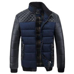 Men’s Quilted Panel Winter Jacket – Padded Zip-Up Outerwear for Everyday Cold-Weather Layering