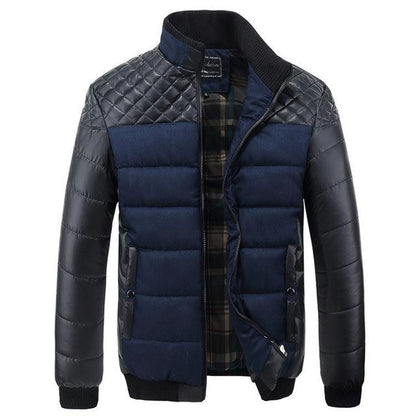 Men’s Quilted Panel Winter Jacket – Padded Zip-Up Outerwear for Everyday Cold-Weather Layering