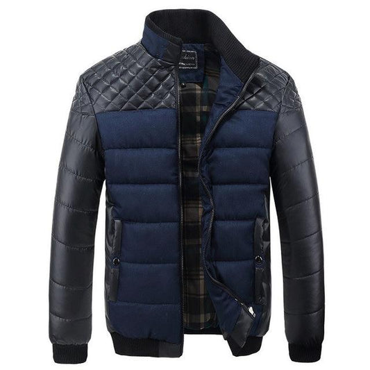 Men’s Quilted Panel Winter Jacket – Padded Zip-Up Outerwear for Everyday Cold-Weather Layering