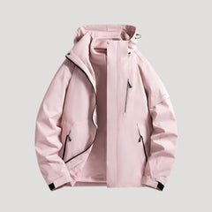 Women’s Hooded Rain Jacket – Waterproof Windbreaker with Zip Pockets