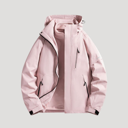 Women’s Hooded Rain Jacket – Waterproof Windbreaker with Zip Pockets