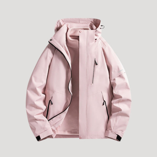 Women’s Hooded Rain Jacket – Waterproof Windbreaker with Zip Pockets