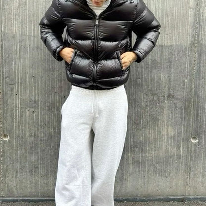 Men’s Sherpa Lined Quilted Jacket with Hood – Warm Puffer Coat for Outdoor & Streetwear