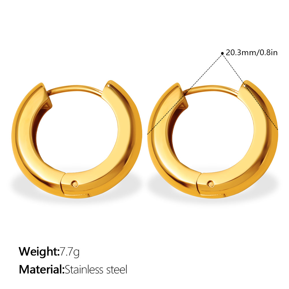 VARIANT|Gold|Plain huggie hoops – Gold