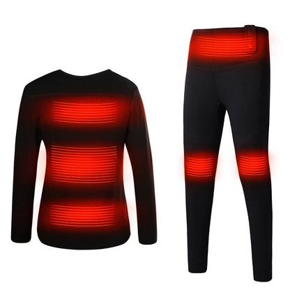 Unisex Electric Heated Base Layer Set – Long-Sleeve Top with Fitted Thermal Trousers