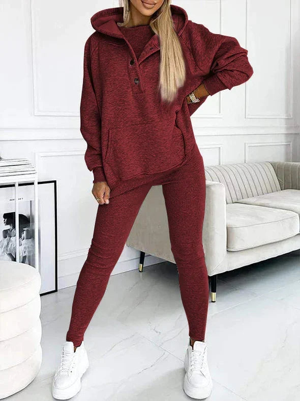 Women’s Hooded Sweatshirt and Leggings Set – Cosy Two-Piece Outfit for Casual Days