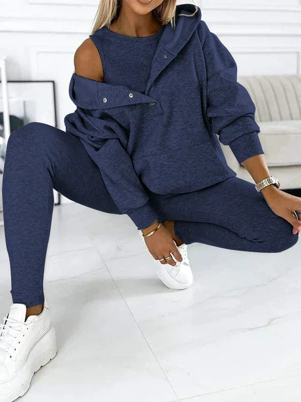 Women’s Hooded Sweatshirt and Leggings Set – Cosy Two-Piece Outfit for Casual Days