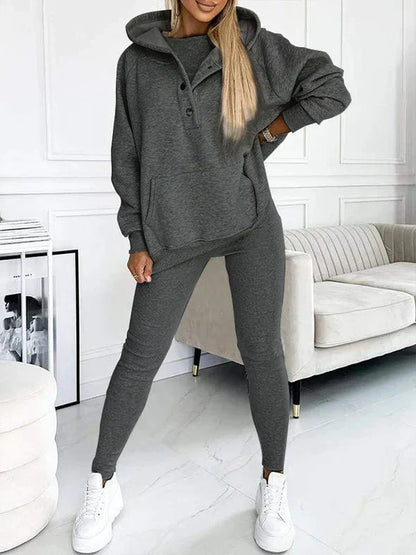 Women’s Hooded Sweatshirt and Leggings Set – Cosy Two-Piece Outfit for Casual Days