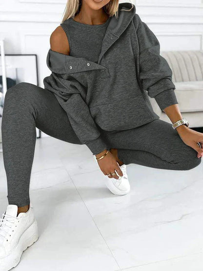 Women’s Hooded Sweatshirt and Leggings Set – Cosy Two-Piece Outfit for Casual Days