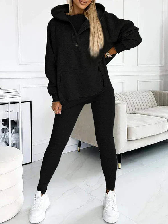 Women’s Hooded Sweatshirt and Leggings Set – Cosy Two-Piece Outfit for Casual Days