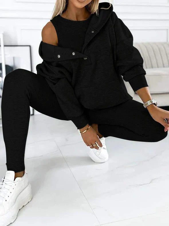 Women’s Hooded Sweatshirt and Leggings Set – Cosy Two-Piece Outfit for Casual Days