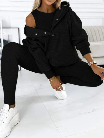 Women’s Hooded Sweatshirt and Leggings Set – Cosy Two-Piece Outfit for Casual Days