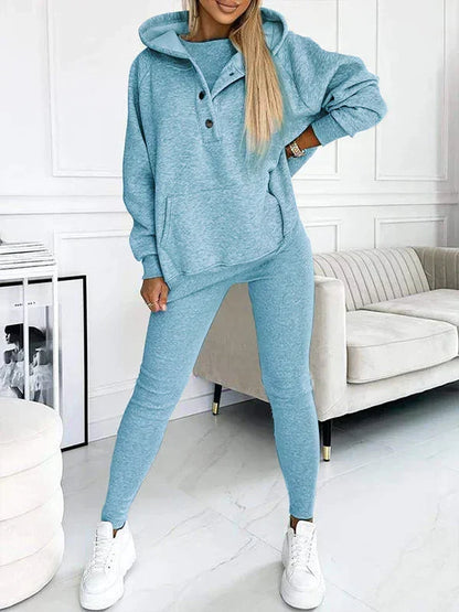 Women’s Hooded Sweatshirt and Leggings Set – Cosy Two-Piece Outfit for Casual Days