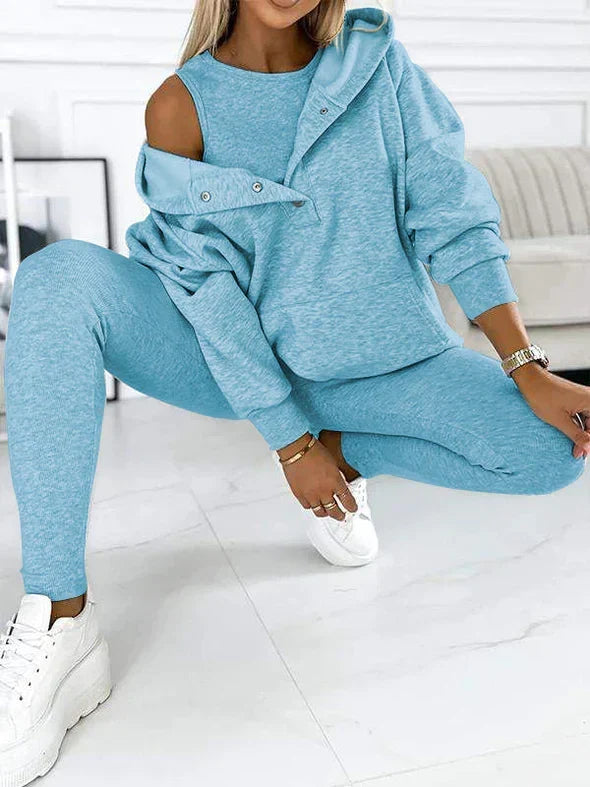 Women’s Hooded Sweatshirt and Leggings Set – Cosy Two-Piece Outfit for Casual Days