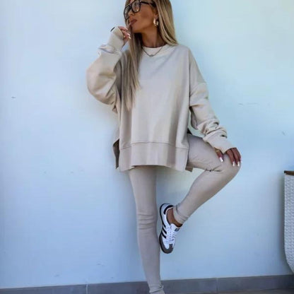 Women’s Oversized Sweatshirt and Leggings Set – Relaxed Two-Piece Outfit for Casual Days