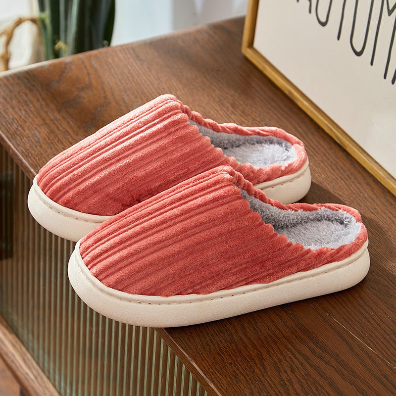 Women's Faux Fur Lined Corduroy Platform Clog Slippers