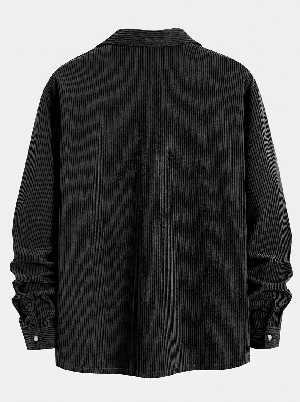 Men’s Cuban Collar Corduroy Set – Long-Sleeve Shirt and Straight Trousers for Cool-Weather Casual Style