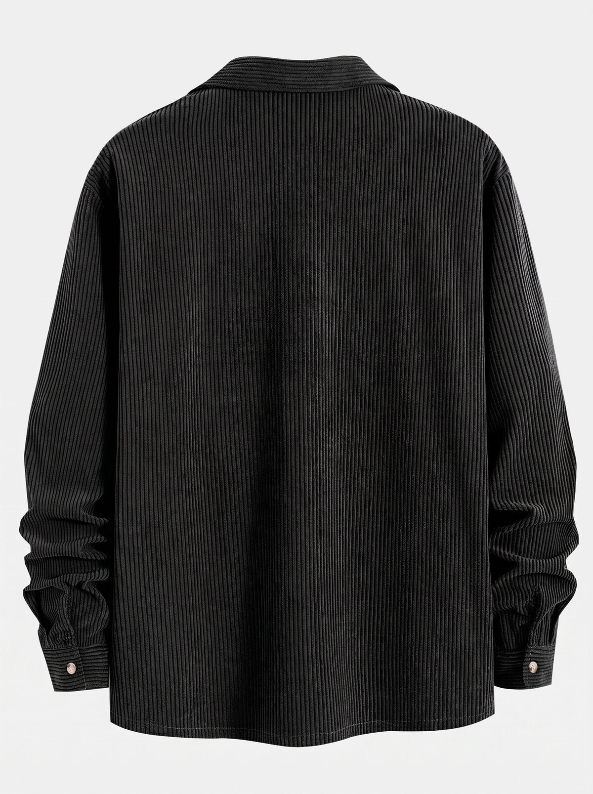 Men’s Cuban Collar Corduroy Set – Long-Sleeve Shirt and Straight Trousers for Cool-Weather Casual Style