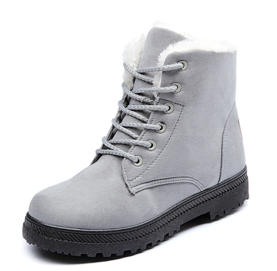 Women's Faux Fur Lined Heeled Snow Boots - Black (US 4-13)