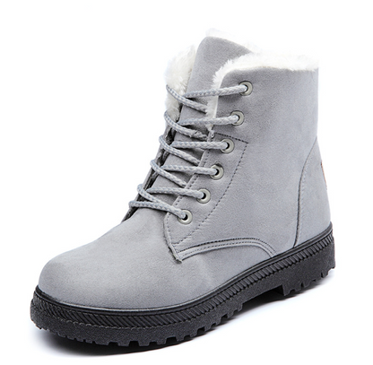 Women's Faux Fur Lined Heeled Snow Boots - Black (US 4-13)
