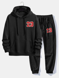 Men’s Printed Hoodie Jogger Set – Relaxed Cotton Blend Streetwear for Everyday Comfort