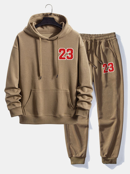 Men’s Printed Hoodie Jogger Set – Relaxed Cotton Blend Streetwear for Everyday Comfort